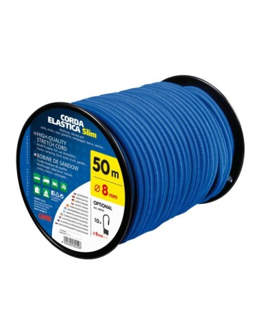 Corda elastica in bobina - d. 8 mm - 50 m - Blu