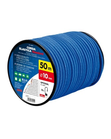 Corda elastica in bobina - d. 10 mm - 50 m - Blu