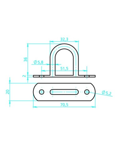 Cavallotti tendifune rotondi, 2 pz