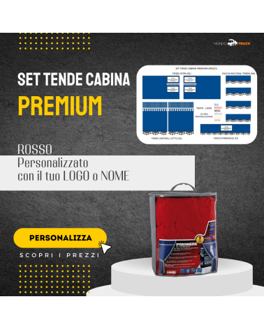 SET TENDE CABINA PREMIUM ROSSO PERSONALIZZATE (9 PEZZI)