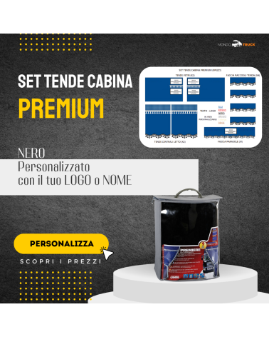 SET TENDE CABINA PREMIUM NERO PERSONALIZZATE (9 PEZZI)