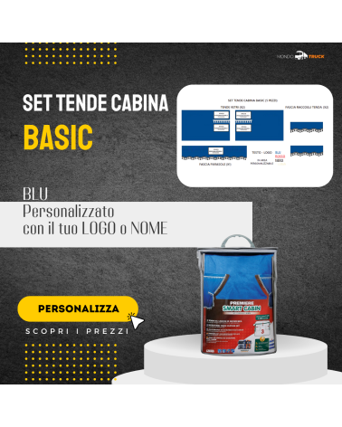 SET TENDE CABINA BASIC BLU PERSONALIZZATE (5 PEZZI)