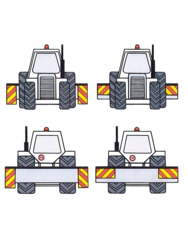Pannelli retroriflettenti per veicoli agricoli, set 2 pz