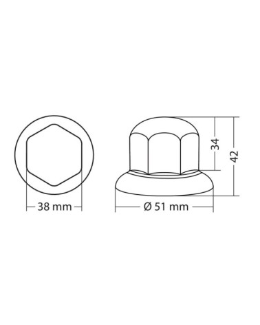 Set 10 copribulloni cromati in ABS - d. 32 mm