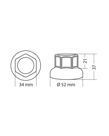 Set 10 copribulloni in acciaio inox lucidato - Ø 33 mm