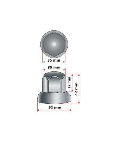 Set 40 copribulloni in acciaio, testa tonda - Ø 33 mm