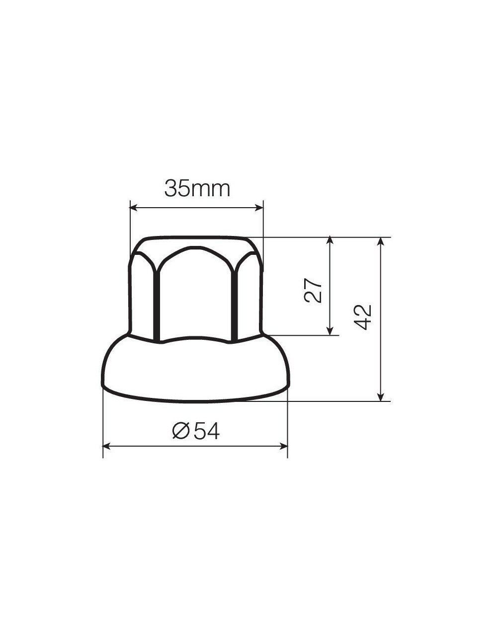 Set 10 copribulloni cromati in ABS - Ø 33 mm